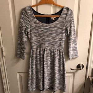 Blue and White Textured Dress